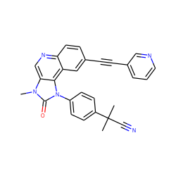 Cn1c(=O)n(-c2ccc(C(C)(C)C#N)cc2)c2c3cc(C#Cc4cccnc4)ccc3ncc21 ZINC000029127351