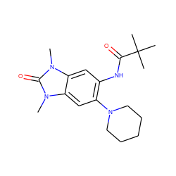 Cn1c(=O)n(C)c2cc(N3CCCCC3)c(NC(=O)C(C)(C)C)cc21 ZINC000020178379