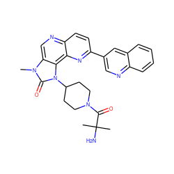 Cn1c(=O)n(C2CCN(C(=O)C(C)(C)N)CC2)c2c3nc(-c4cnc5ccccc5c4)ccc3ncc21 ZINC000118533985