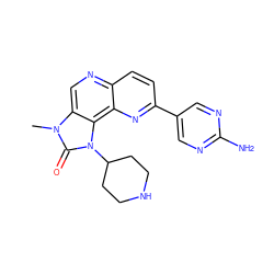 Cn1c(=O)n(C2CCNCC2)c2c3nc(-c4cnc(N)nc4)ccc3ncc21 ZINC000118542884