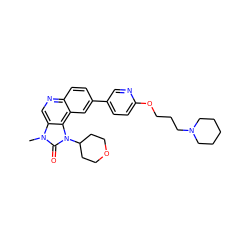 Cn1c(=O)n(C2CCOCC2)c2c3cc(-c4ccc(OCCCN5CCCCC5)nc4)ccc3ncc21 ZINC001772598072