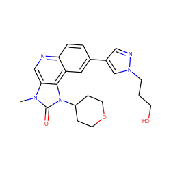 Cn1c(=O)n(C2CCOCC2)c2c3cc(-c4cnn(CCCO)c4)ccc3ncc21 ZINC001772571442