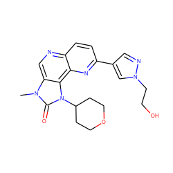 Cn1c(=O)n(C2CCOCC2)c2c3nc(-c4cnn(CCO)c4)ccc3ncc21 ZINC000118539701