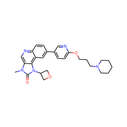 Cn1c(=O)n(C2COC2)c2c3cc(-c4ccc(OCCCN5CCCCC5)nc4)ccc3ncc21 ZINC001772611475