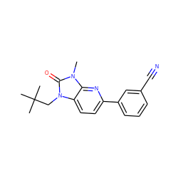 Cn1c(=O)n(CC(C)(C)C)c2ccc(-c3cccc(C#N)c3)nc21 ZINC000146621305