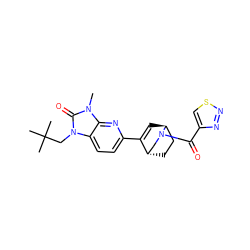 Cn1c(=O)n(CC(C)(C)C)c2ccc(C3=C[C@H]4CC[C@H]3CN4C(=O)c3csnn3)nc21 ZINC000144979629