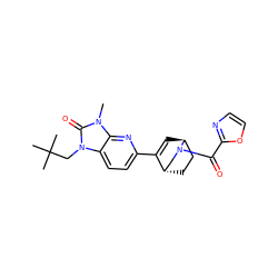 Cn1c(=O)n(CC(C)(C)C)c2ccc(C3=C[C@H]4CC[C@H]3CN4C(=O)c3ncco3)nc21 ZINC000145466837