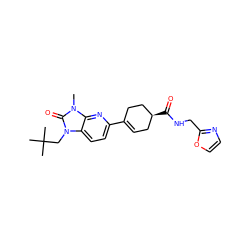 Cn1c(=O)n(CC(C)(C)C)c2ccc(C3=CC[C@H](C(=O)NCc4ncco4)CC3)nc21 ZINC000145135755