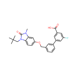 Cn1c(=O)n(CC(C)(C)C)c2ccc(OCc3cccc(-c4cc(F)cc(C(=O)O)c4)c3)cc21 ZINC000653791403