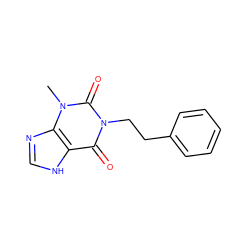 Cn1c(=O)n(CCc2ccccc2)c(=O)c2[nH]cnc21 ZINC000008560066