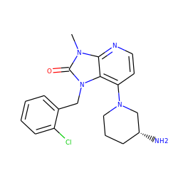 Cn1c(=O)n(Cc2ccccc2Cl)c2c(N3CCC[C@@H](N)C3)ccnc21 ZINC000199371025