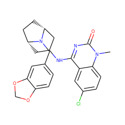 Cn1c(=O)nc(NC2C[C@@H]3CC[C@H](C2)N3Cc2ccc3c(c2)OCO3)c2cc(Cl)ccc21 ZINC000036126657