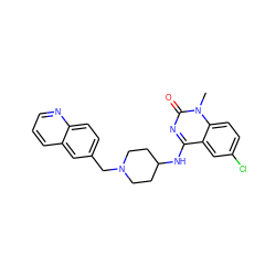 Cn1c(=O)nc(NC2CCN(Cc3ccc4ncccc4c3)CC2)c2cc(Cl)ccc21 ZINC000036126680