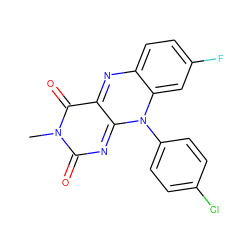 Cn1c(=O)nc2n(-c3ccc(Cl)cc3)c3cc(F)ccc3nc-2c1=O ZINC000013755554