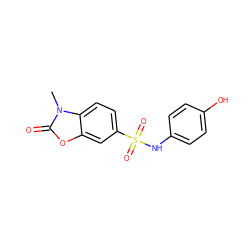 Cn1c(=O)oc2cc(S(=O)(=O)Nc3ccc(O)cc3)ccc21 ZINC000000814691