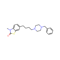 Cn1c(=O)sc2cc(CCCCN3CCN(Cc4ccccc4)CC3)ccc21 ZINC000019364398