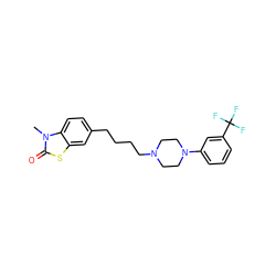 Cn1c(=O)sc2cc(CCCCN3CCN(c4cccc(C(F)(F)F)c4)CC3)ccc21 ZINC000013779688