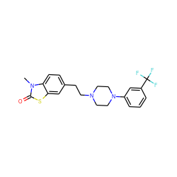 Cn1c(=O)sc2cc(CCN3CCN(c4cccc(C(F)(F)F)c4)CC3)ccc21 ZINC000013779684