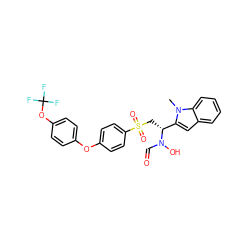 Cn1c([C@@H](CS(=O)(=O)c2ccc(Oc3ccc(OC(F)(F)F)cc3)cc2)N(O)C=O)cc2ccccc21 ZINC000026383185