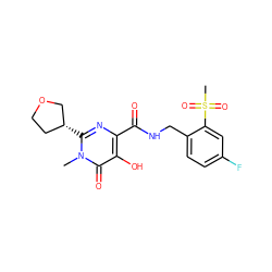 Cn1c([C@@H]2CCOC2)nc(C(=O)NCc2ccc(F)cc2S(C)(=O)=O)c(O)c1=O ZINC000149152887