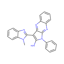 Cn1c(-c2c(N)n(-c3ccccc3)c3nc4ccccc4nc23)nc2ccccc21 ZINC000013146700