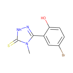 Cn1c(-c2cc(Br)ccc2O)n[nH]c1=S ZINC000013126571