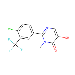 Cn1c(-c2ccc(Cl)c(C(F)(F)F)c2)ncc(O)c1=O ZINC000145028159