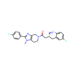 Cn1c(-c2ccc(F)cc2)nc2c1CCN(C(=O)C[C@H](N)Cc1cc(F)ccc1F)C2 ZINC000028956732