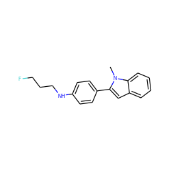 Cn1c(-c2ccc(NCCCF)cc2)cc2ccccc21 ZINC000096908589