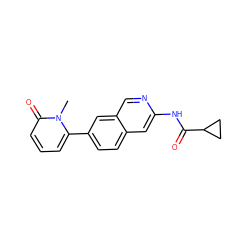 Cn1c(-c2ccc3cc(NC(=O)C4CC4)ncc3c2)cccc1=O ZINC000169699942