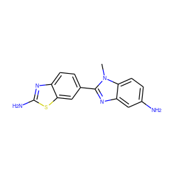 Cn1c(-c2ccc3nc(N)sc3c2)nc2cc(N)ccc21 ZINC000000809914