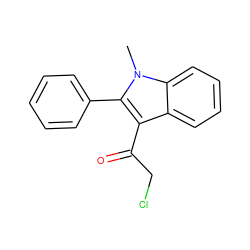 Cn1c(-c2ccccc2)c(C(=O)CCl)c2ccccc21 ZINC000003270724