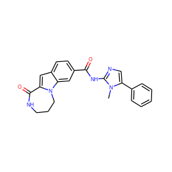 Cn1c(-c2ccccc2)cnc1NC(=O)c1ccc2cc3n(c2c1)CCCNC3=O ZINC000147856316