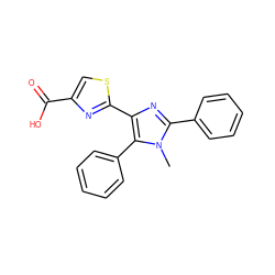 Cn1c(-c2ccccc2)nc(-c2nc(C(=O)O)cs2)c1-c1ccccc1 ZINC000096938279