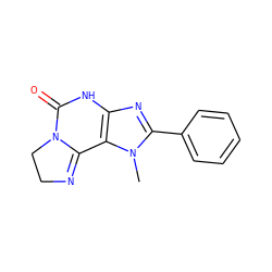 Cn1c(-c2ccccc2)nc2c1C1=NCCN1C(=O)N2 ZINC000013475230