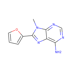 Cn1c(-c2ccco2)nc2c(N)ncnc21 ZINC000103272049