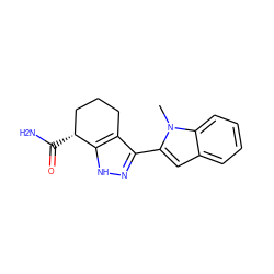 Cn1c(-c2n[nH]c3c2CCC[C@H]3C(N)=O)cc2ccccc21 ZINC000299861766