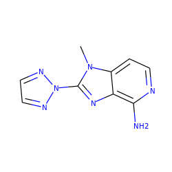 Cn1c(-n2nccn2)nc2c(N)nccc21 ZINC000013674876