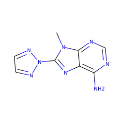 Cn1c(-n2nccn2)nc2c(N)ncnc21 ZINC000013674869