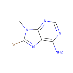 Cn1c(Br)nc2c(N)ncnc21 ZINC000000339572