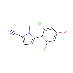 Cn1c(C#N)ccc1-c1c(Cl)cc(O)cc1Cl ZINC001772645991