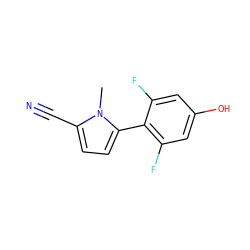 Cn1c(C#N)ccc1-c1c(F)cc(O)cc1F ZINC001772648789