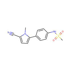 Cn1c(C#N)ccc1-c1ccc(NS(C)(=O)=O)cc1 ZINC000034948922