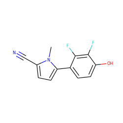 Cn1c(C#N)ccc1-c1ccc(O)c(F)c1F ZINC001772571041