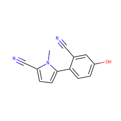 Cn1c(C#N)ccc1-c1ccc(O)cc1C#N ZINC001772644422