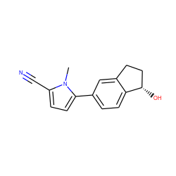 Cn1c(C#N)ccc1-c1ccc2c(c1)CC[C@@H]2O ZINC000045302412