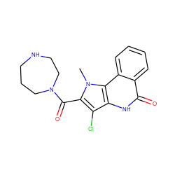 Cn1c(C(=O)N2CCCNCC2)c(Cl)c2[nH]c(=O)c3ccccc3c21 ZINC000169352948