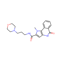 Cn1c(C(=O)NCCCN2CCOCC2)cc2[nH]c(=O)c3ccccc3c21 ZINC000169352946