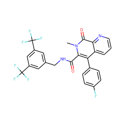 Cn1c(C(=O)NCc2cc(C(F)(F)F)cc(C(F)(F)F)c2)c(-c2ccc(F)cc2)c2cccnc2c1=O ZINC000026837226