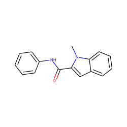 Cn1c(C(=O)Nc2ccccc2)cc2ccccc21 ZINC000038888356